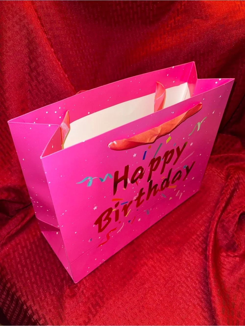 Happy Birthday Pink Gift Bags with Gold Foil Lettering - Pack of 3